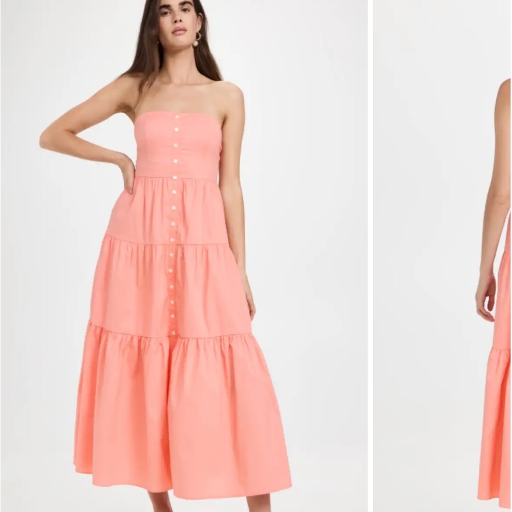 STAUD Elroy dress grapefruit XS